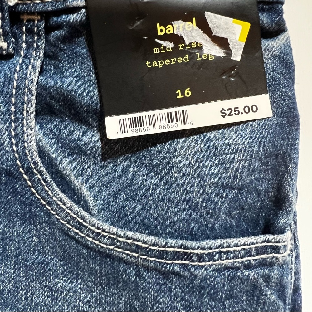 NWT Art Class Girl's Blue Barrel Jeans- Size 16 - Picture 6 of 11
